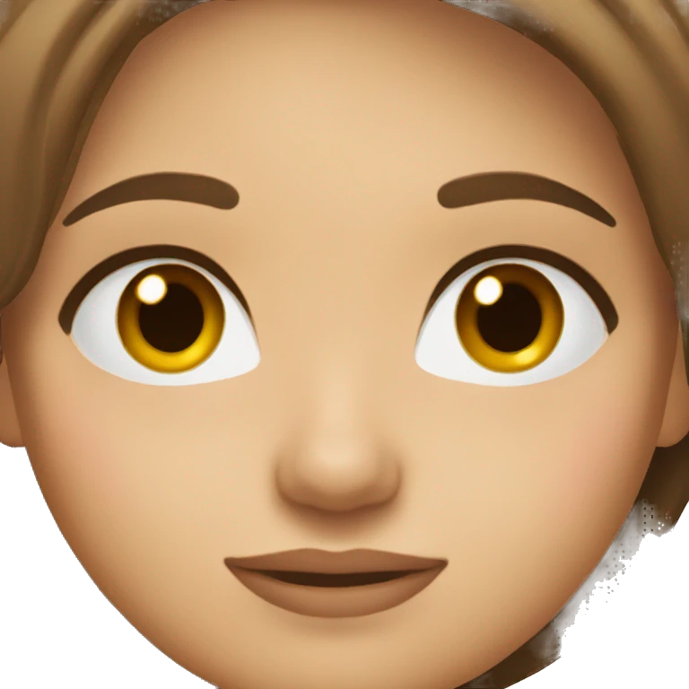 Woman brown hair brown eyes emoji