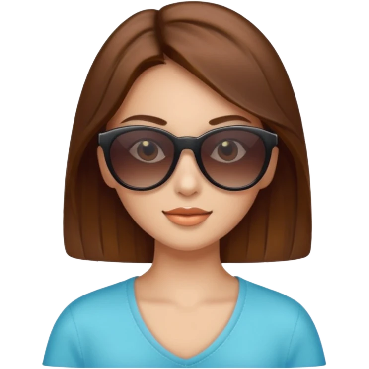 girl with brown hair wearing sunglasses emoji