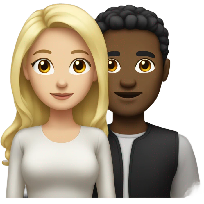blonde woman and black haired man emoji