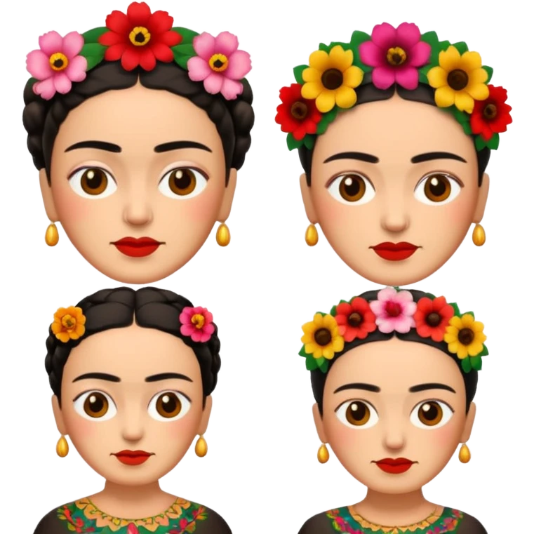 defferent emojis of Frida Kahlo in style of her artworks  emoji