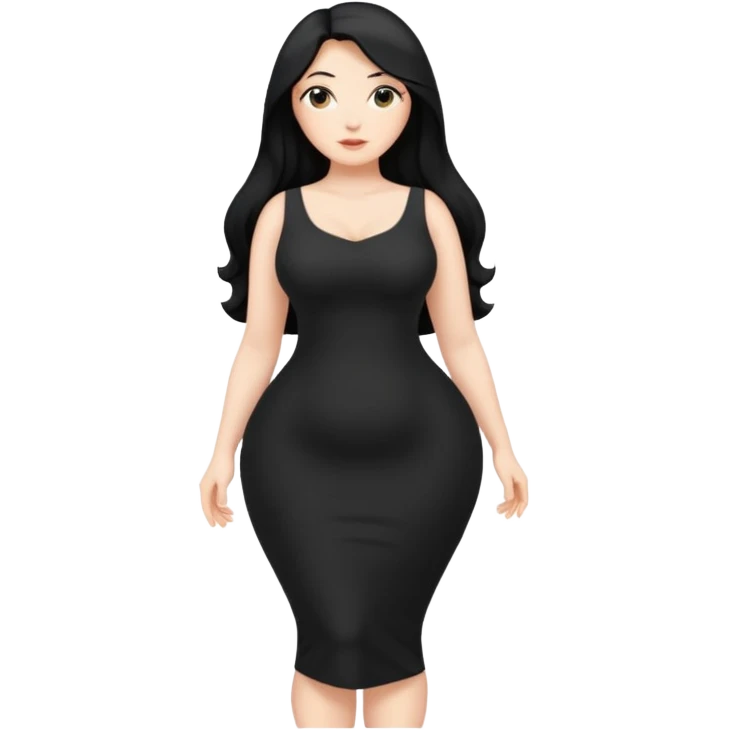 White naked curvy woman with long black hair and big ass  emoji