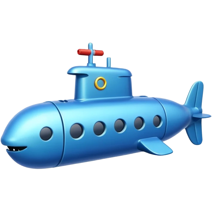 blue mini single submarine in cartoon  emoji