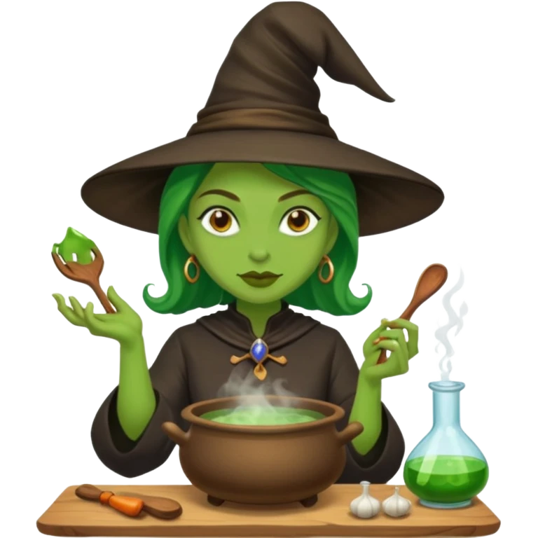 green witch cooking potion emoji