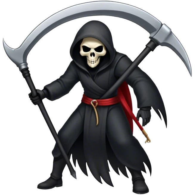 Reaper scythe behind him emoji