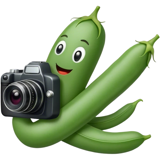 green bean with a camera on it emoji