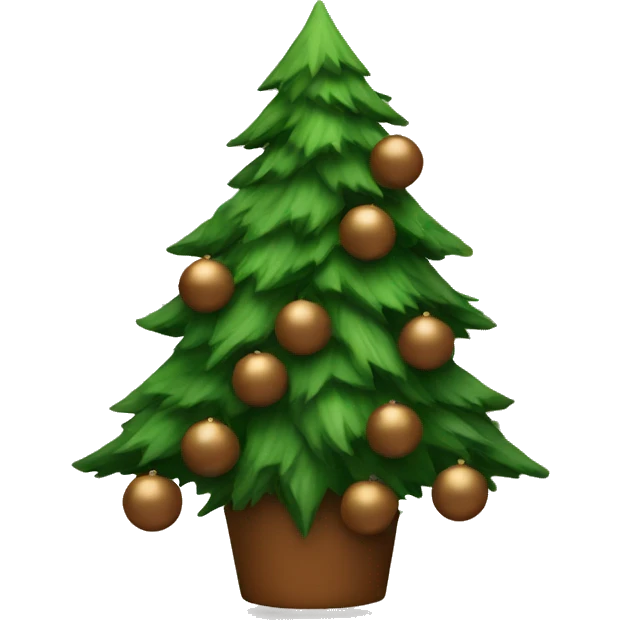 Christmas tree with brown balls on it  emoji