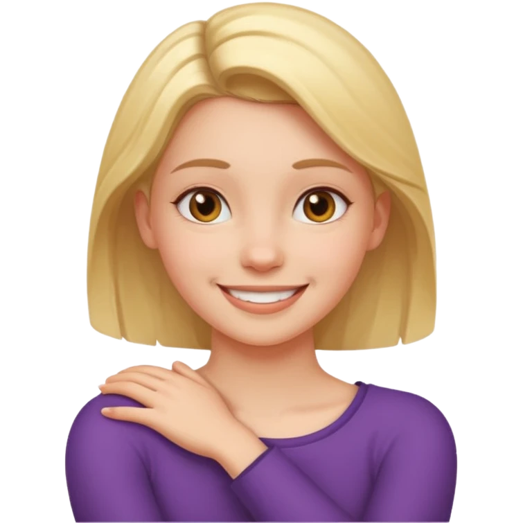 arms around neck laughing girl emoji
