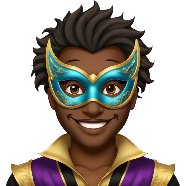 masquerade masked black man emoji