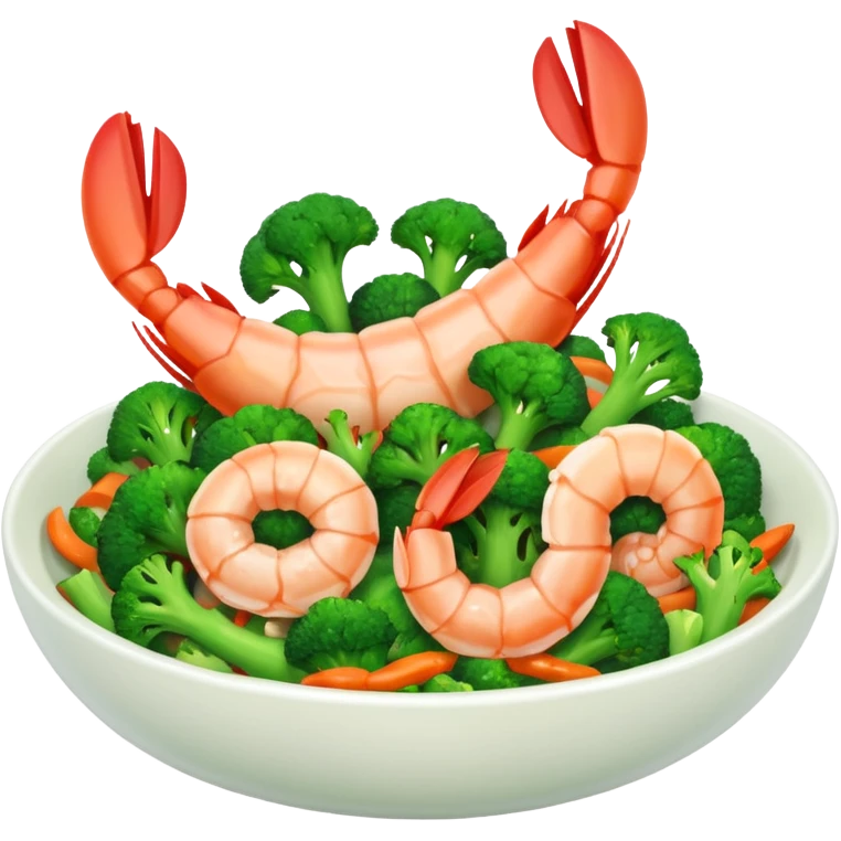 Chinese dish shrimp with broccoli  emoji