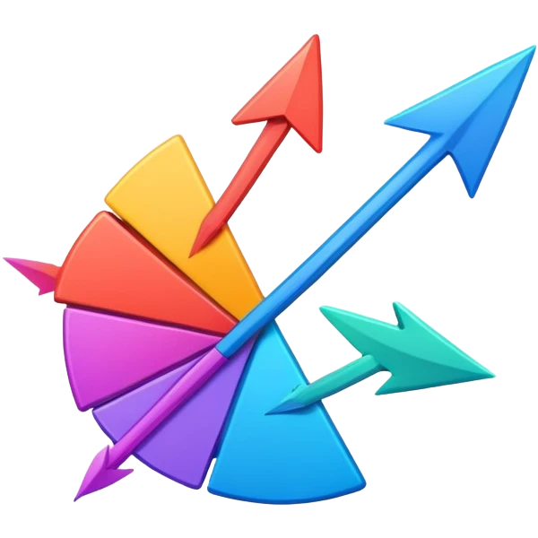 Lean Marketing concept with efficiency arrows, minimalist design, optimization charts emoji