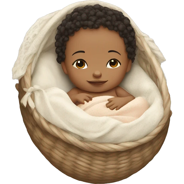 Light skin newborn in boho cradle emoji