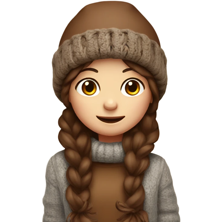 brownie cozy girl with wool hat  emoji