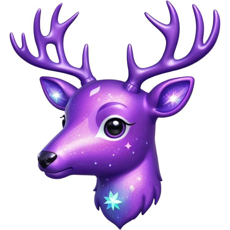 glitter purple deer emoji