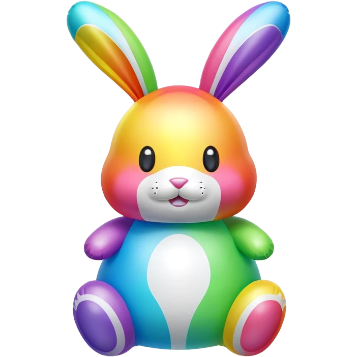 easter rainbow inflatable bouncy bunny emoji