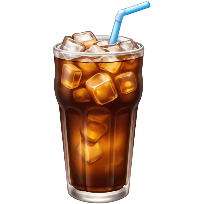 Iced cola emoji, rounded edges, soft highlights emoji