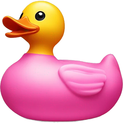 Single pink rubber duck emoji