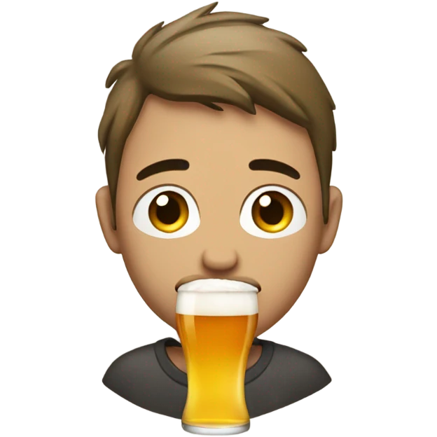 Crying with beer emoji