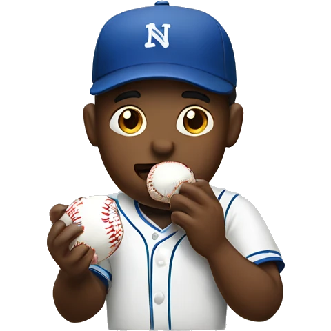 Man eating baseball emoji