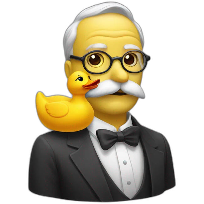 rubber duck with the face of Freud emoji