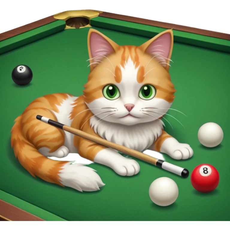 cat playing billiards emoji