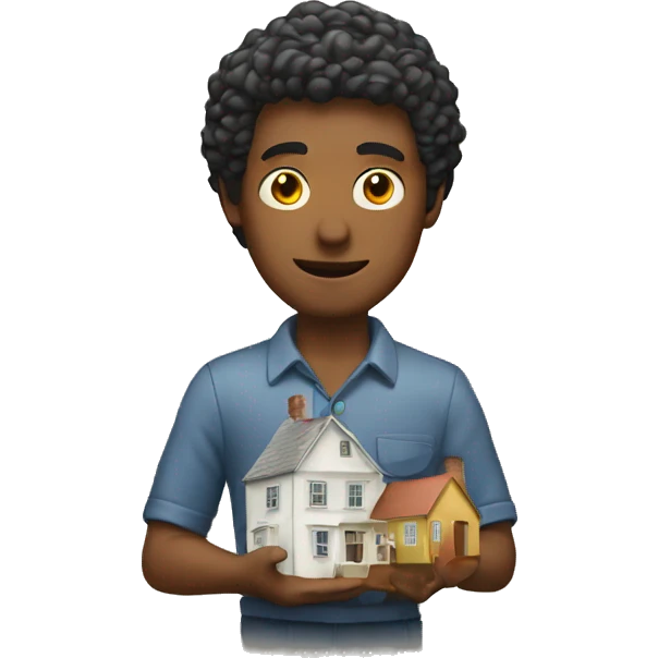 man holding house emoji