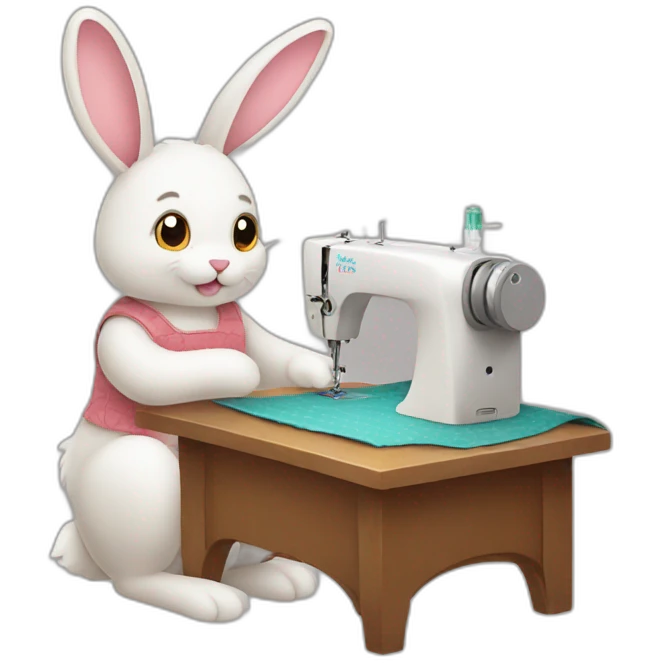 bunny sewing emoji