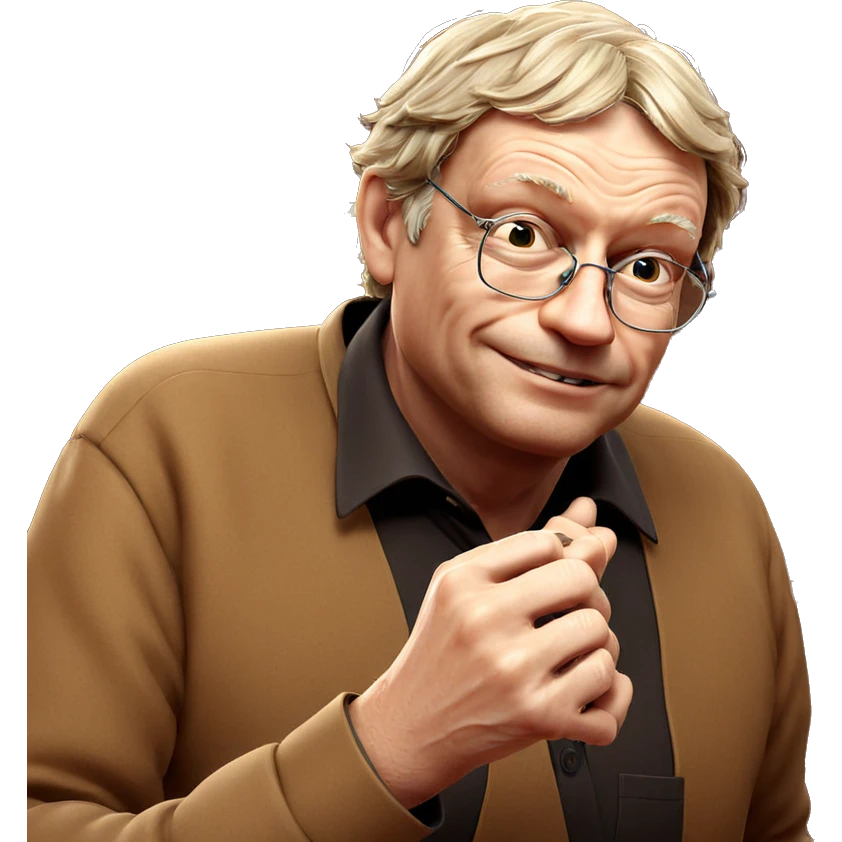 old male portrait with glasses emoji