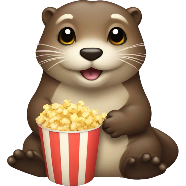 Otter with popcorn emoji