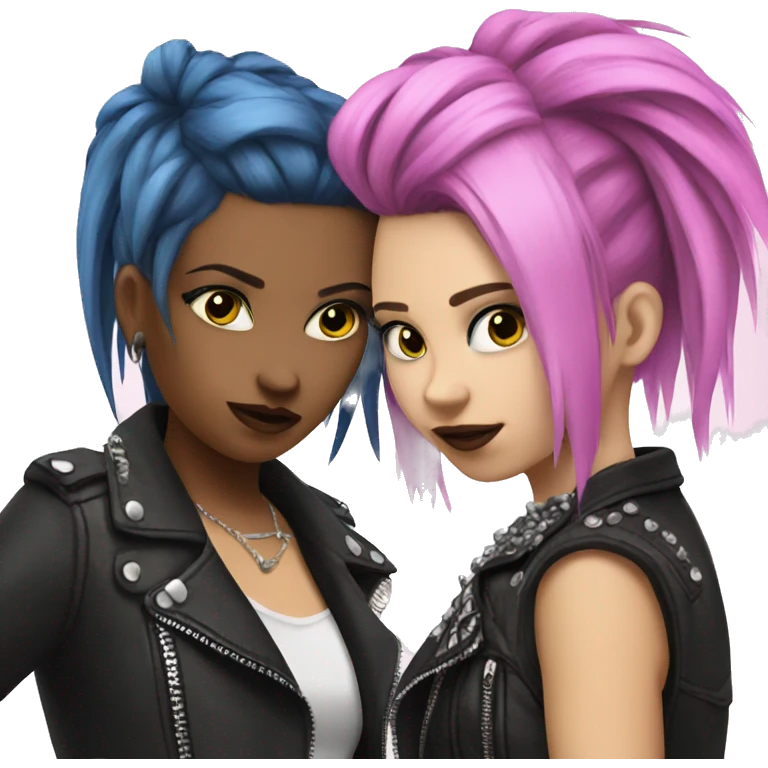 2 girls punk party  emoji