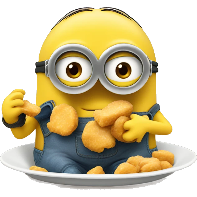 Minion eating nuggets emoji