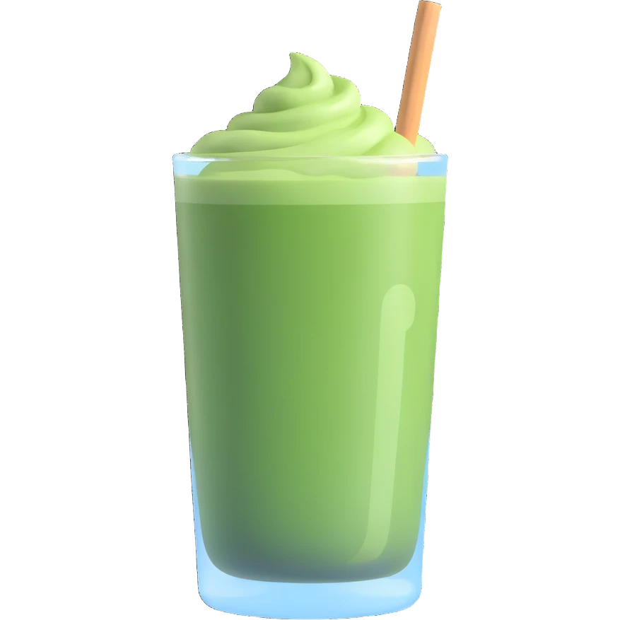 iced matcha in a clear glass emoji