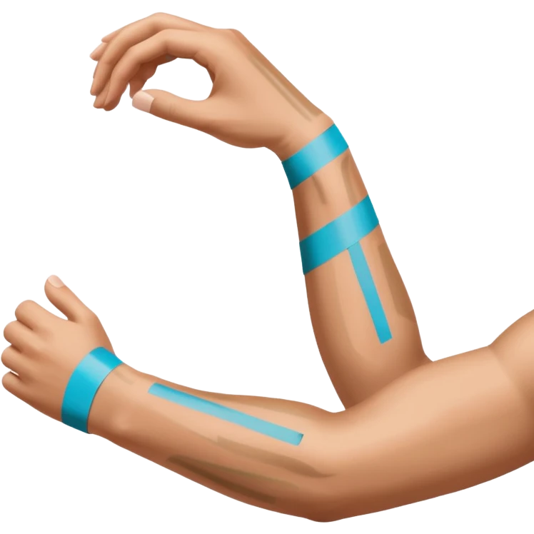 arm with kinesio tape (physiotherapy)  emoji