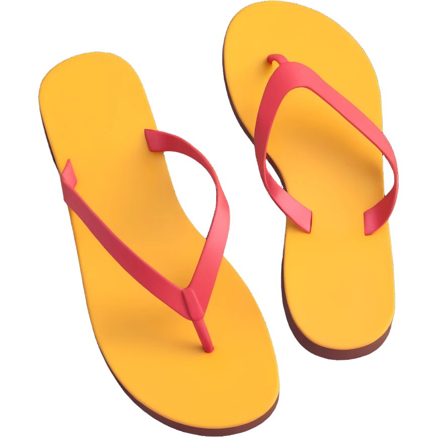flat sandal sole, minimal detail, 3D iPhone emoji style, viewed from the bottom emoji