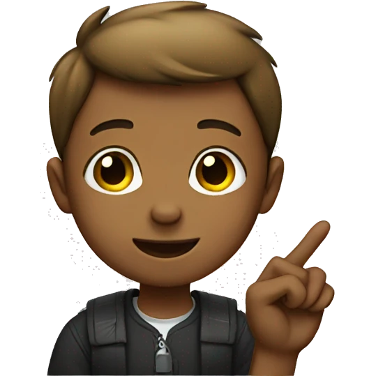 Boy with L fingers  emoji