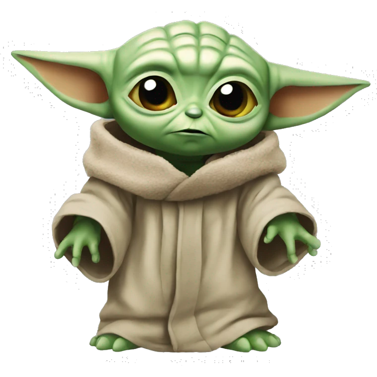 angry baby yoda with hand  emoji