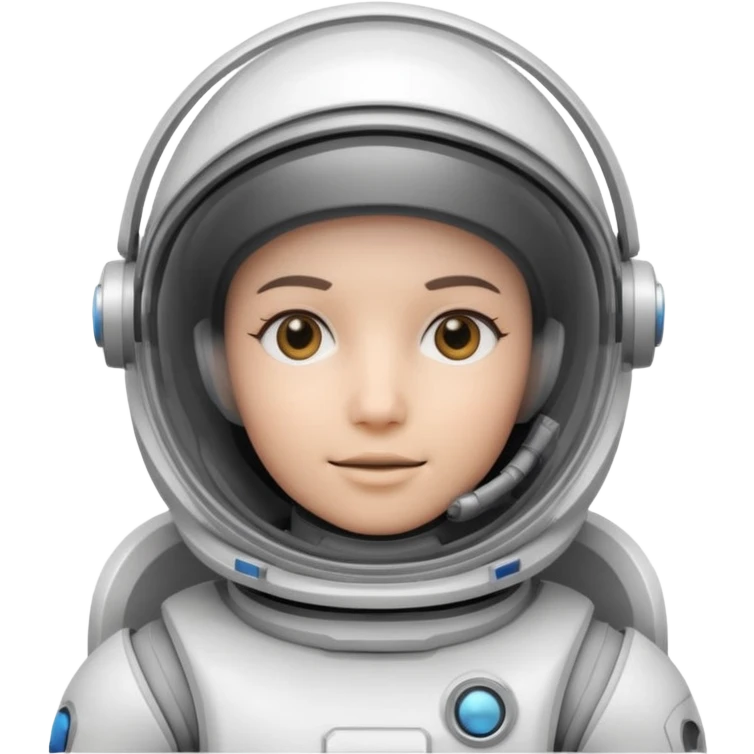 robotic Astronaut in white EVA suit with clear dome helmet emoji