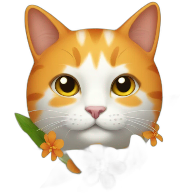 orange flower cat emoji