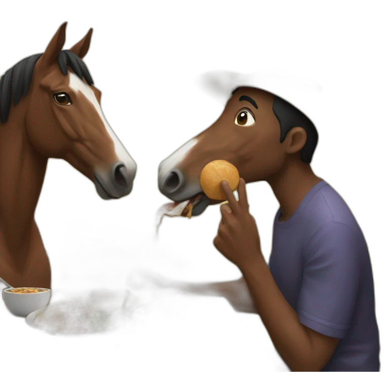 man eats horses emoji