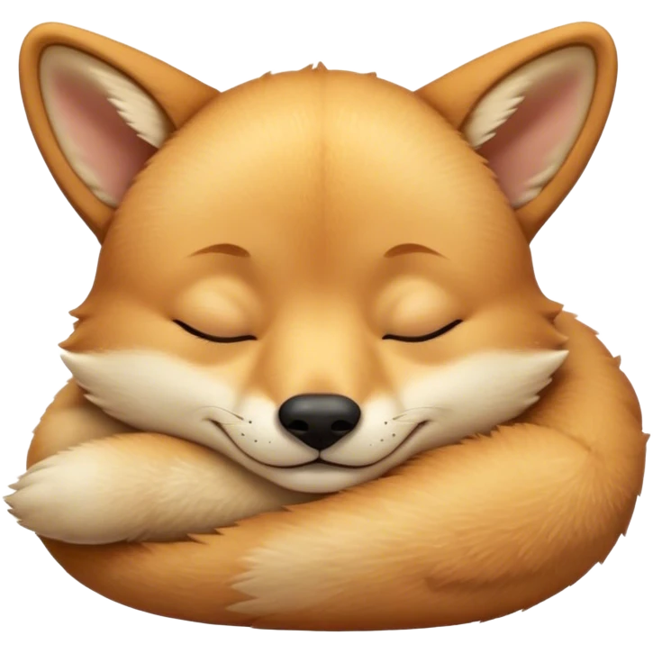 Meme-Worthy Cute Sleeping Dingo Portrait Emoji, Head resting peacefully with a contented smile, showcasing a lean build and a luxuriously soft sandy fur, eyes shut in a serene, restful nap, Simplified yet hilariously adorable features, highly detailed, glowing with a soft, drowsy light, high shine, relaxed and utterly lovable, stylized with an air of playful laziness, bright and heartwarming, soft glowing outline, capturing the essence of a comically sleepy dingo, so meme‐worthy it feels like it could instantly become the next viral sensation of adorable outback slumber! emoji