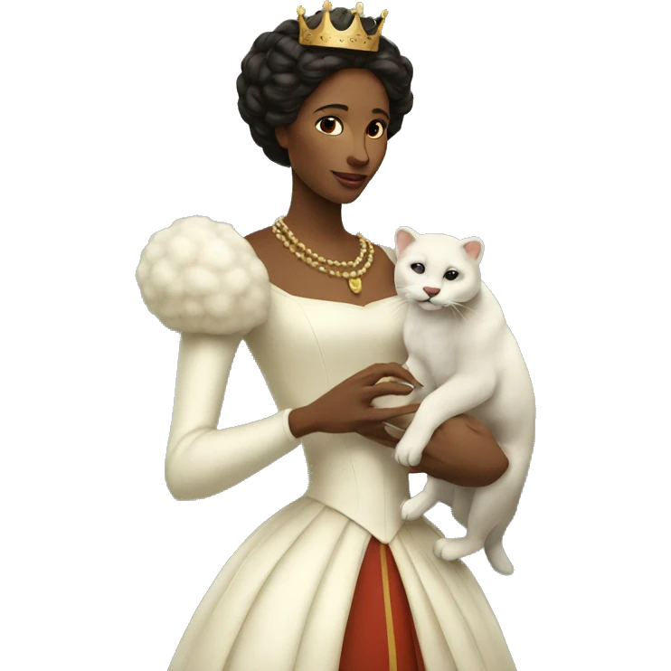 Queen holding a pet ermine emoji