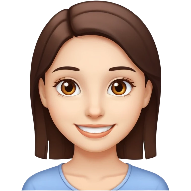 smiling girl with brown eyes emoji