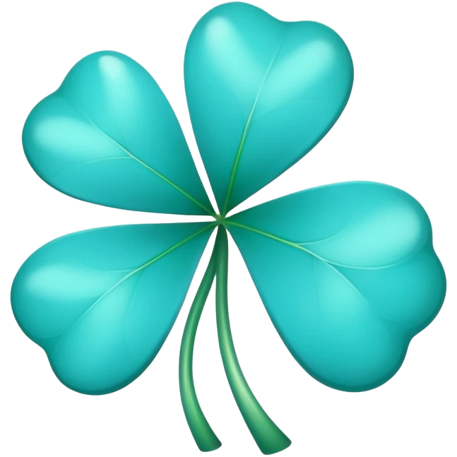 Turquoise 4 leafs clover shape without a strain emoji