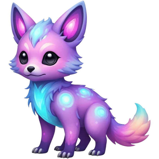 Epic Edgy Cute Colorful Pastel Nebula Modern Vernid-Protogen-creature-animal, full body emoji
