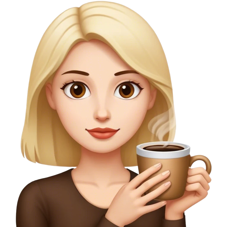 Pinup girl holding coffee emoji