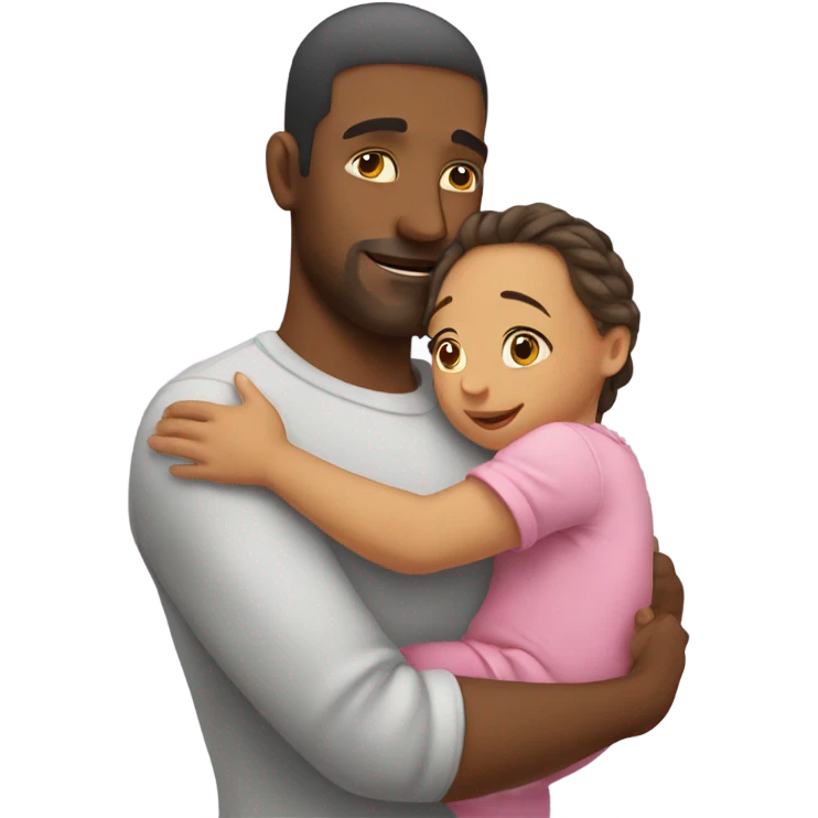 Dad hugging baby girl emoji