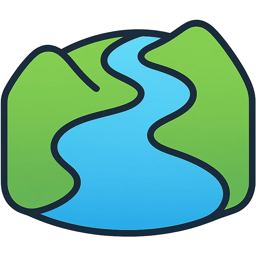 Make the stream icon even more modern with sleek lines, subtle gradients, and a digital-first look. Keep it clean and simple with no background, focusing on a contemporary and minimalistic style. emoji