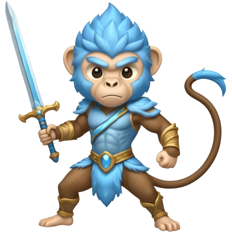 air elemental monkey warior with light blue furr emoji