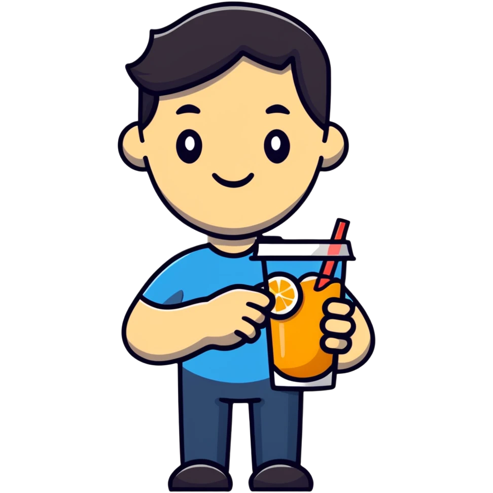 Person enjoying a refreshing drink emoji