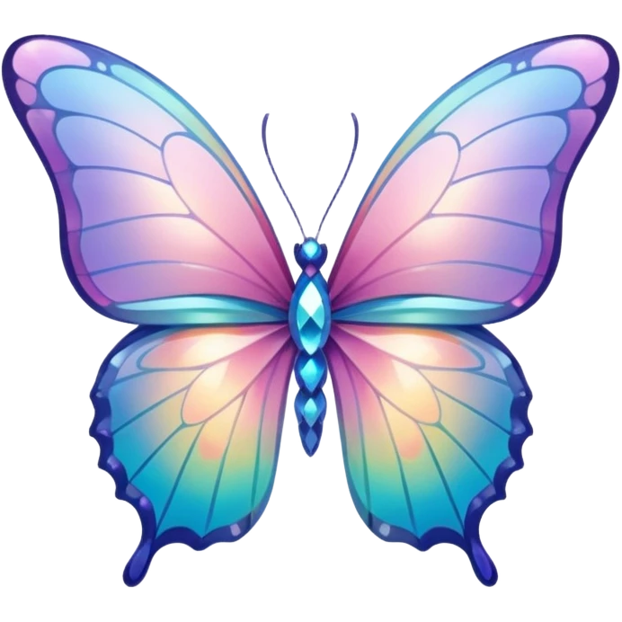 Shiny Glossy Pastel Gradient Hue Iridescent Crystal Butterfly emoji