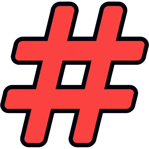 red hashtag symbol emoji